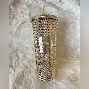 Starbucks Holiday 2022 Gold Studded Tumbler